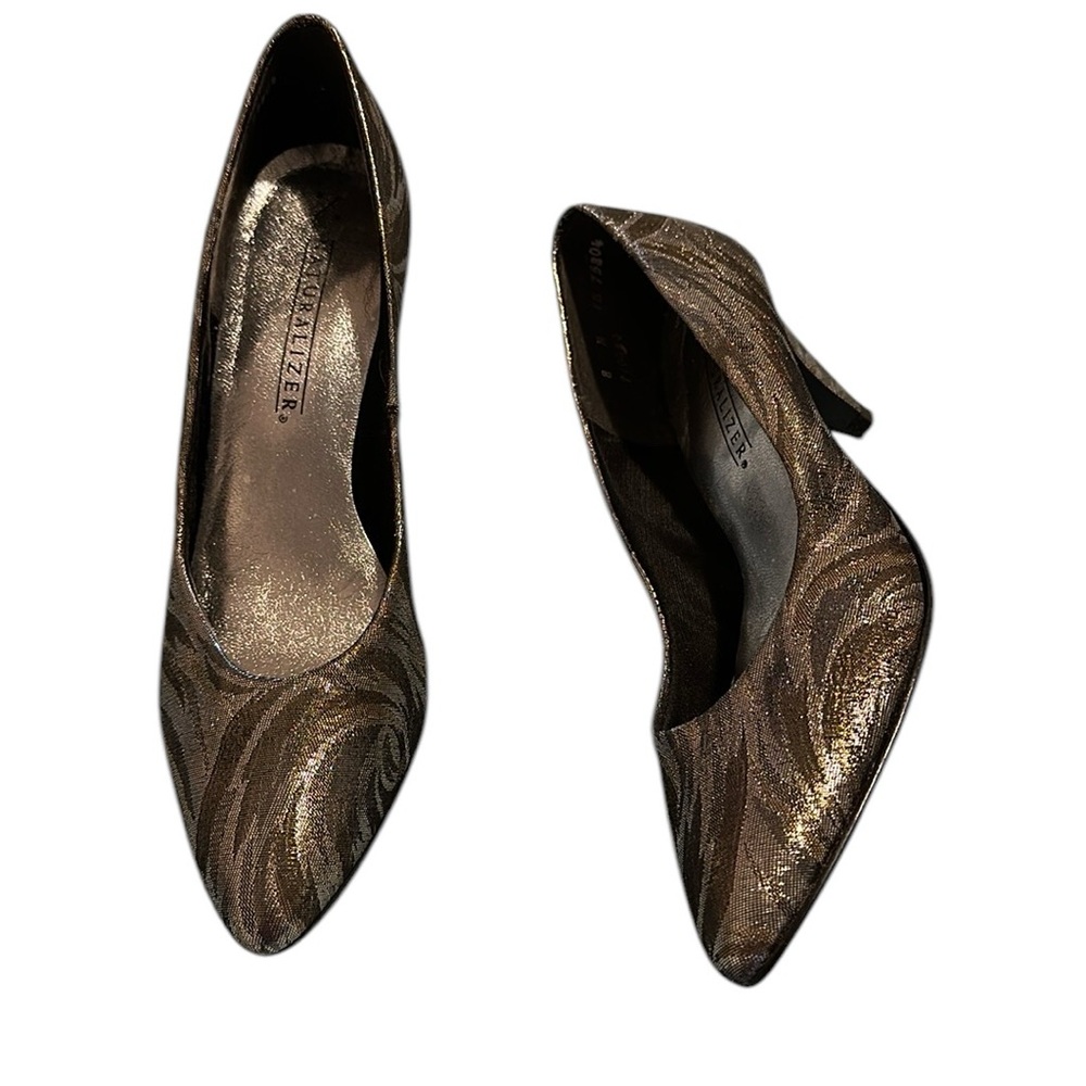 Naturalizer Vintage Women’s Gold Silver Metallic Pointy Toe Heels